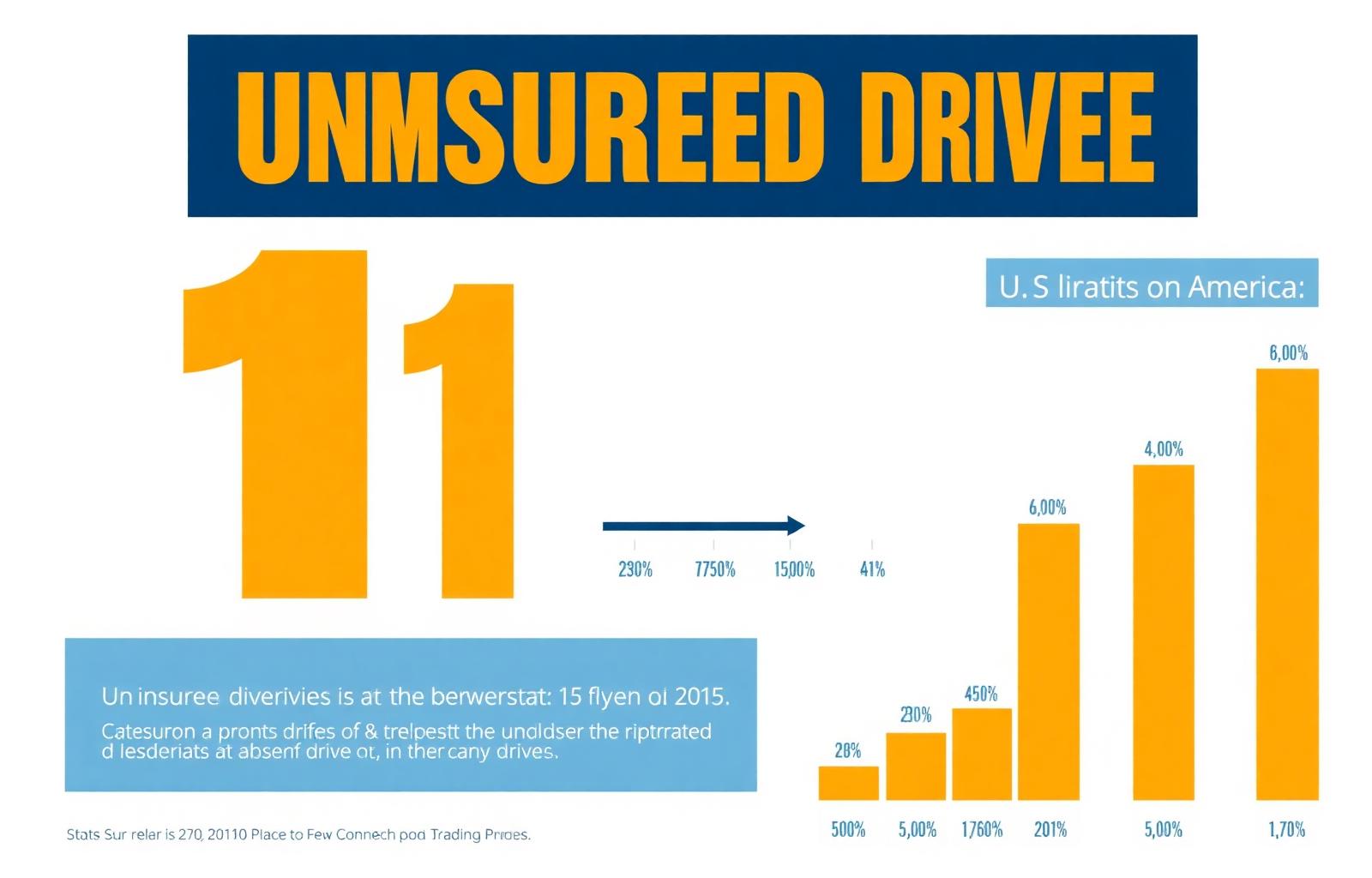 Infographic showing 1 in 8 US drivers uninsured — uninsured motorist coverage statistics by state